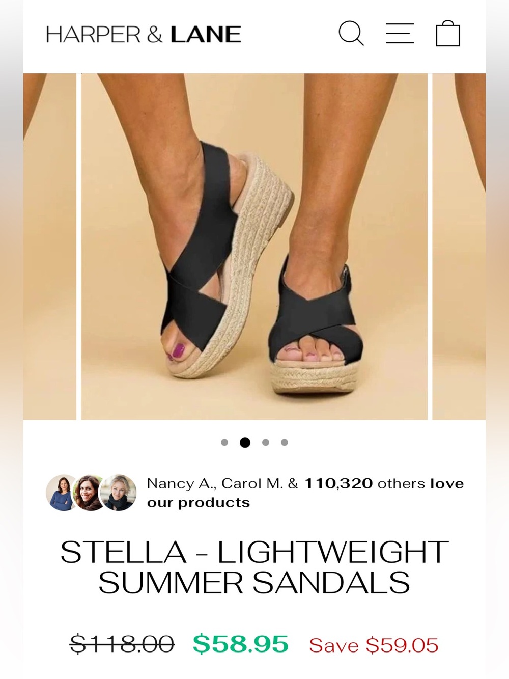 Two Harper & Lane Black & Tan Espadrilles  Sandals NEW 38 - Picture 2 of 6